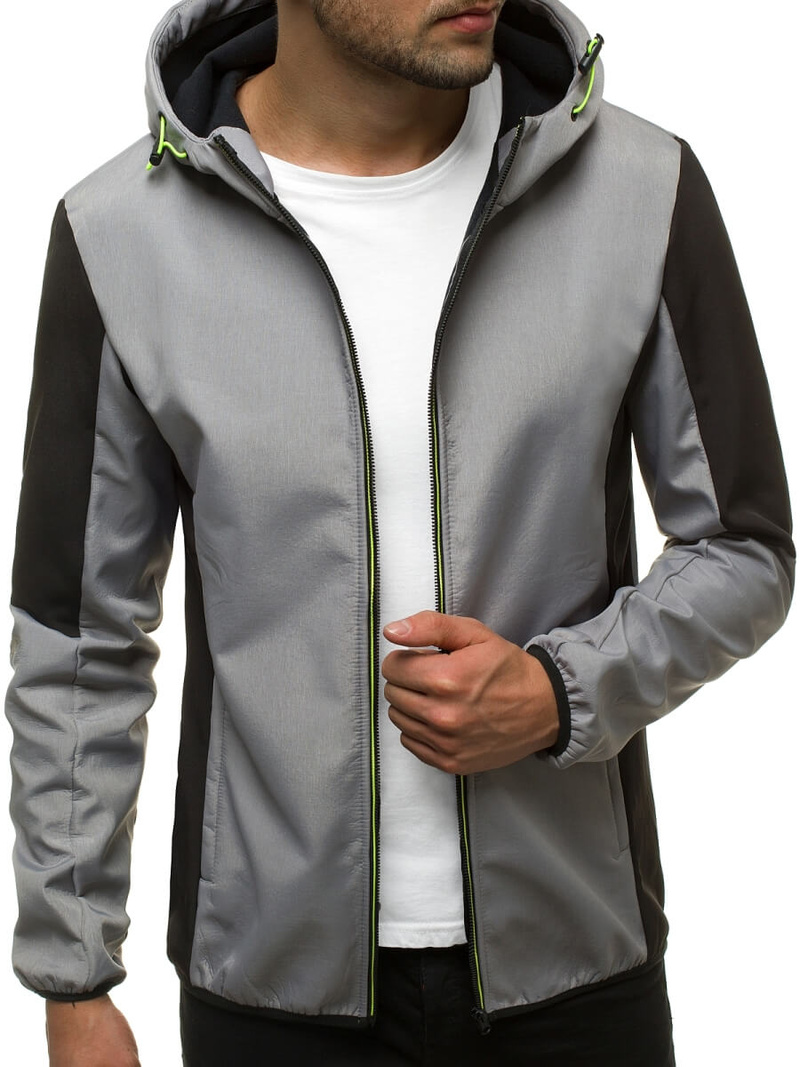 Pilka vyriška softshelte striukė OZONEE JS/KS2214