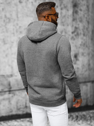 Grafitinis vyriškas džemperis su gobtuvu OZONEE NB/MF2012