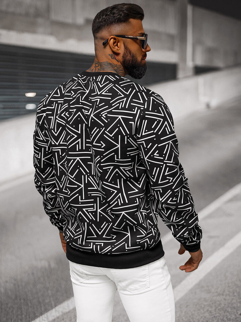 Juodas vyriškas džemperis OZONEE JS/8B1219/3