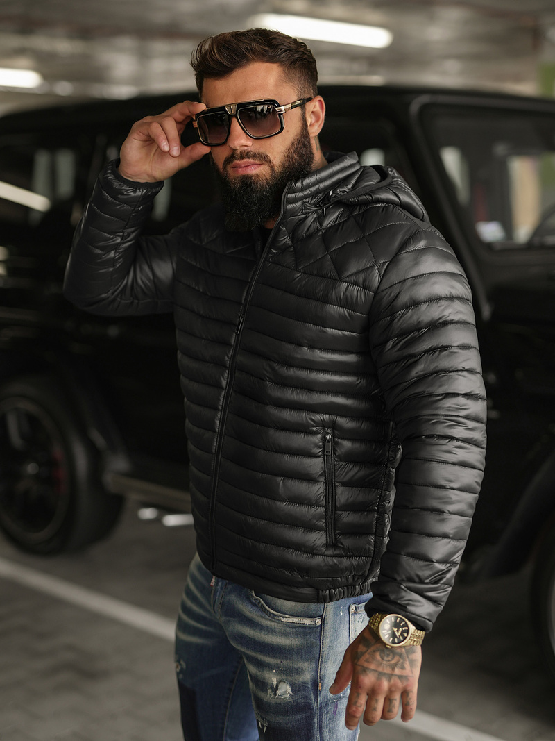 Juodi vyriška striukė OZONEE JS/16M9328/392BZ