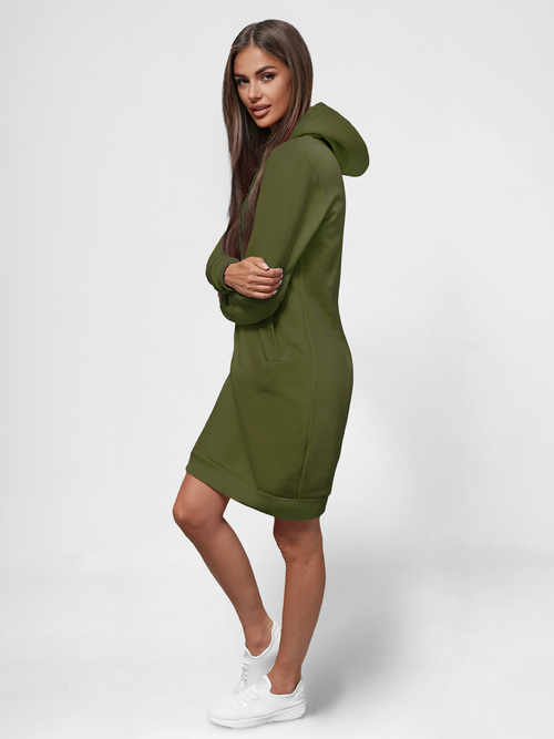 Rusvai žalsva moteriškas džemperis su gobtuvu OZONEE JS/YS10005/29Z