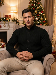 Juodas vyriškas megztinis OZONEE NB/MM6020/4Z