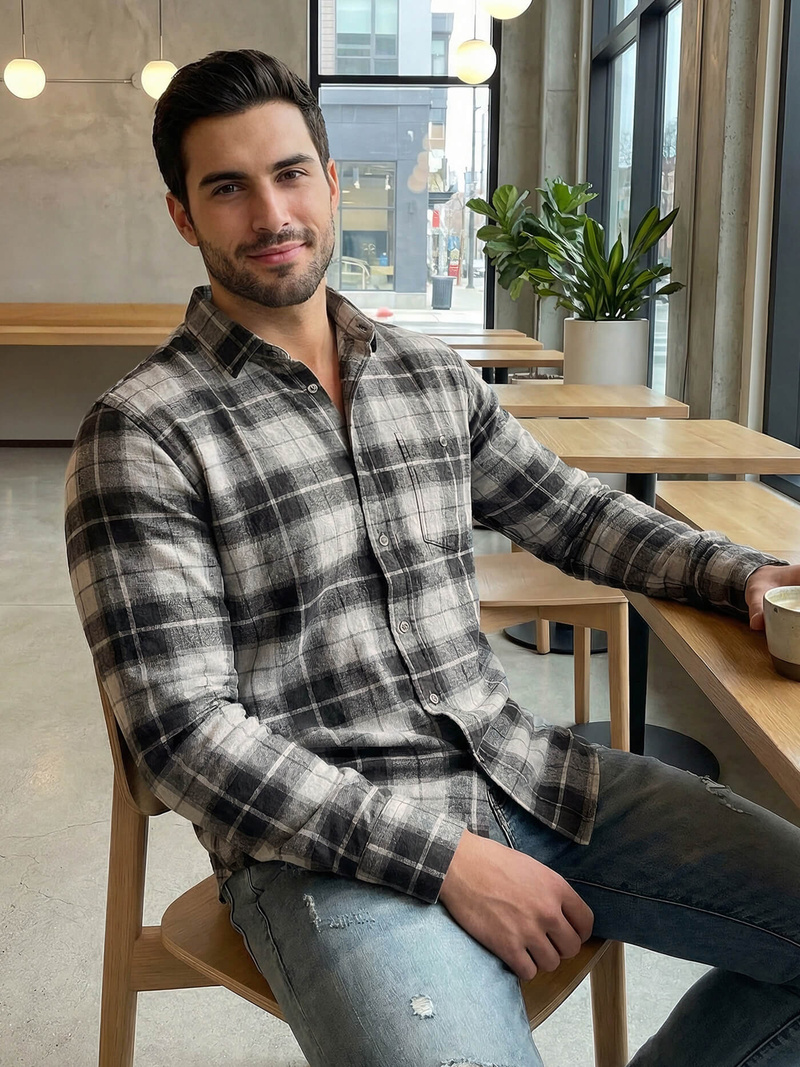 Pilka vyriški marškiniai OZONEE V/V172Z