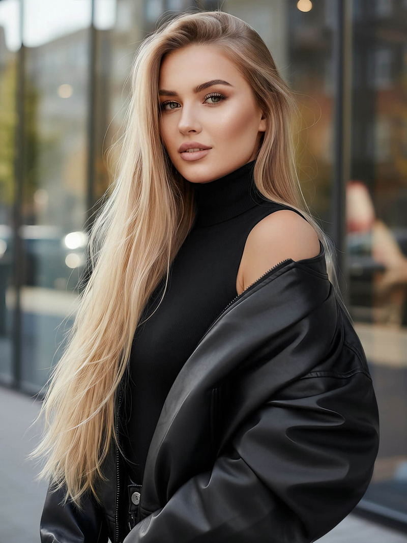 Juoda Moteriška Odinė Striukė OZONEE JS/11Z8281