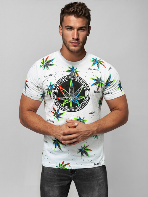 Balti vyriški marškinėliai OZONEE O/T136/1Z