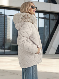 Šviesiai-pilkas moteriška striukė OZONEE JS/16M9296/280