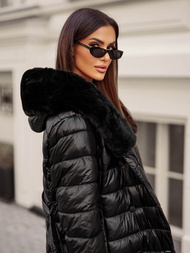 Juodi moteriška paltas OZONEE JS/5M3160/392Z