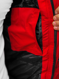 Raudona vyriška žieminė striukė OZONEE O/M798