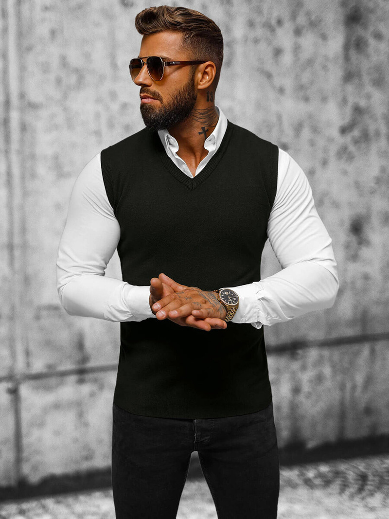 Tamsiai vyriškas megztinis OZONEE NB/MM6005/4Z