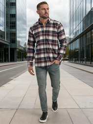 Bordinė vyriški marškiniai OZONEE V/V174