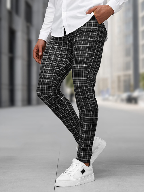Juodos vyriškos chino kelnės OZONEE DJ/5515Z