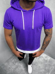 Violetinė vyriški marškinėliai su gobtuvu OZONEE MR/20220