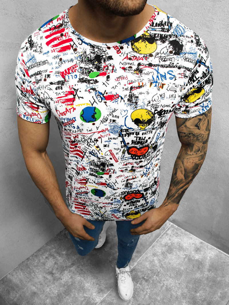 Spalvoti vyriški marškinėliai OZONEE O/BL56