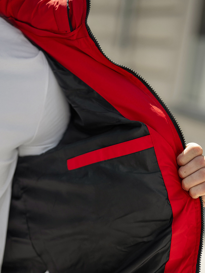 Juodai-Raudona vyriška žieminė striukė OZONEE JS/31M5083/270