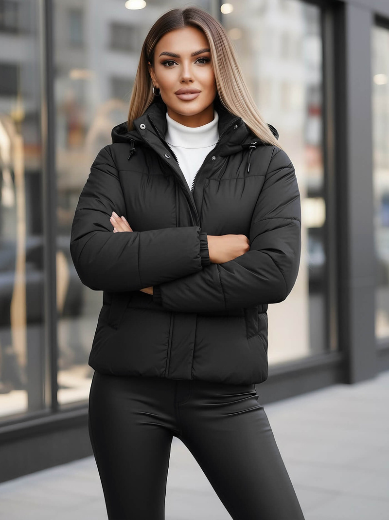 Juoda moteriška striukė OZONEE JS/16M9188/392Z