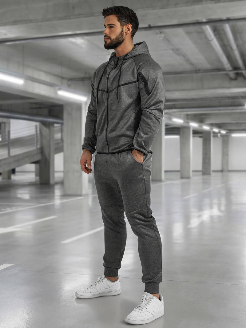 Grafitinis vyriškas sportinis kostiumas OZONEE JS/8C1966/5