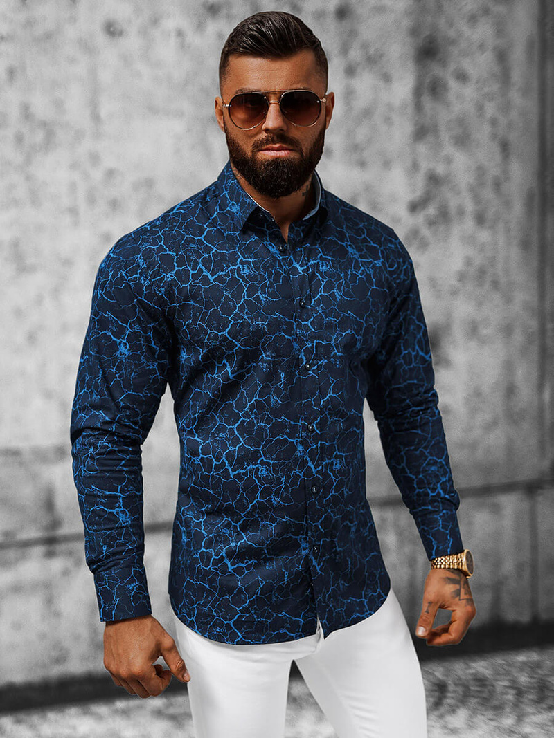 Granatinė vyriški marškiniai OZONEE O/V02