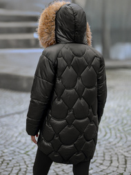 Juoda moteriška žieminė striukė OZONEE JS/5M3332/392