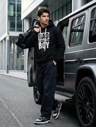 Juoda vyriškas džemperis su gobtuvu OZONEE JS/65B3909/3Z