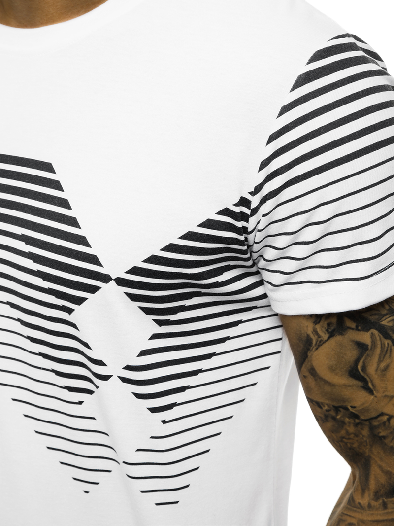 Balti vyriški marškinėliai OZONEE JS/KS2058Z