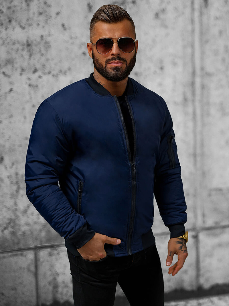 Tamsiai mėlyna vyriška striukė OZONEE JS/AK95Z