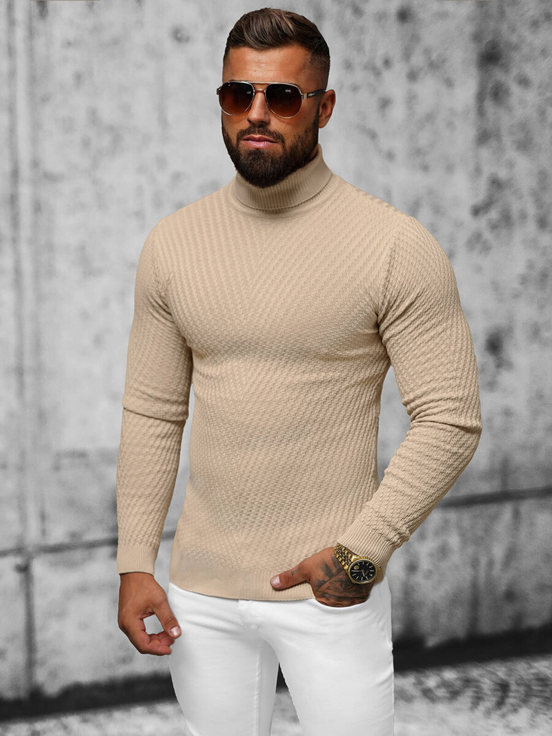 Smėliniai Vyriškas Megztinis OZONEE L/1596Z