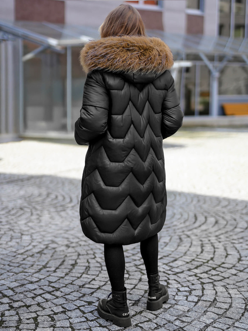 Juoda moteriška žieminė striukė OZONEE O/5M3229/392