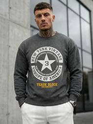 Grafitinis vyriškas džemperis OZONEE JS/8B1768/5