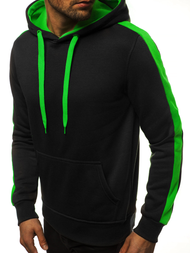 Juodai-Žalias džemperis su gobtuvu OZONEE JS/2012