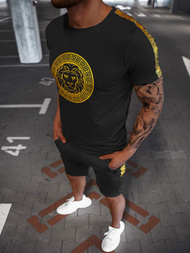 Juodai-aukso vyriškas sportinis kostiumas OZONEE O/HM788