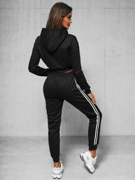 Juodas moteriškas sportinis dviejų dalių kostiumas OZONEE JS/8C67/3