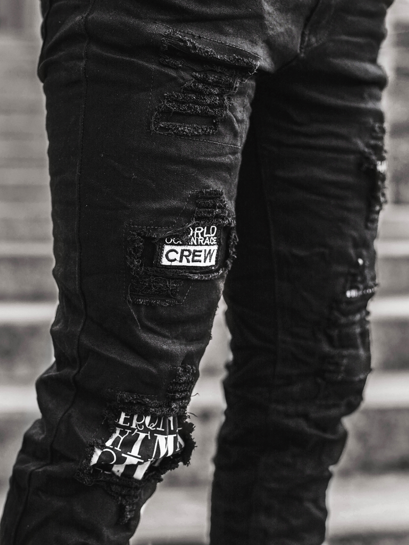 Juodos vyriškos džinso kelnės OZONEE V/19401