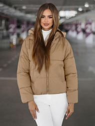 Šviesiai-smėlinis moteriška striukė OZONEE JS/16M9187/158Z