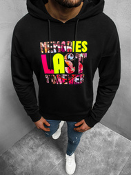 Juodas vyriškas džemperis su gobtuvu OZONEE B/20402069Z