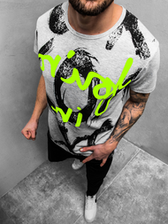 Pilki vyriški marškinėliai OZONEE JS/KS1985Z