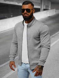 Pilkas vyriškas džemperis su užtrauktuku OZONEE JS/2002Z