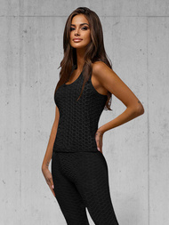 Juodas žalsva moteriškas sportinis dviejų dalių kostiumas OZONEE JS/YW88037/1Z