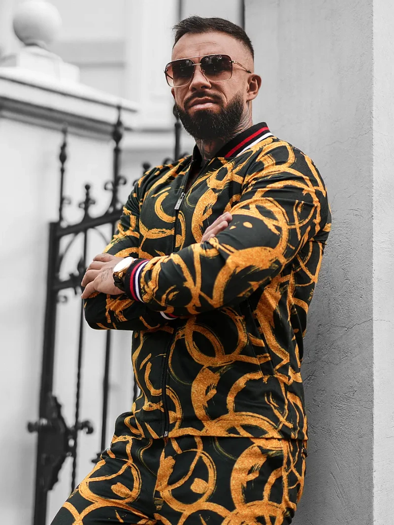 Auksinis vyriškas kostiumas - striukė ir chino kelnės OZONEE O/5554/21Z