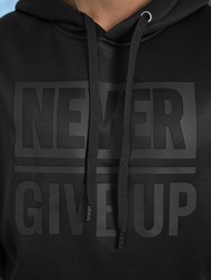 Juoda vyriškas džemperis su gobtuvu OZONEE JS/8B1983/3