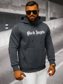 Grafitinis vyriškas džemperis su gobtuvu OZONEE JS/27B6509/5