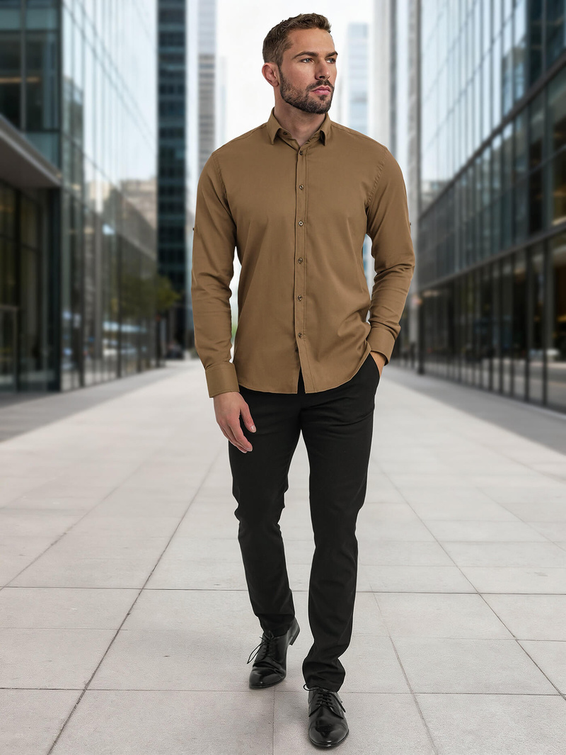 Ruda vyriški marškiniai OZONEE V/V187