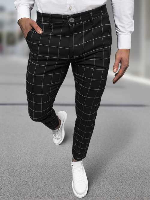 Juodos vyriškos chino kelnės OZONEE DJ/5505