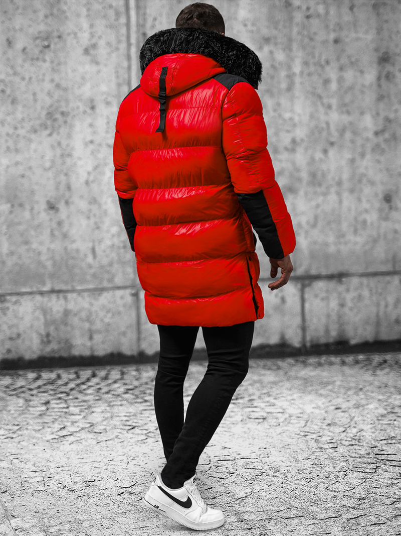 Raudona vyriška žieminė striukė OZONEE O/M800Z