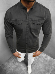 Grafitinė vyriški džinsiniai marškiniai OZONEE O/K1263