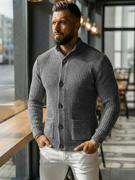 Grafitinis vyriškas megztinis OZONEE NB/MM6020/3Z