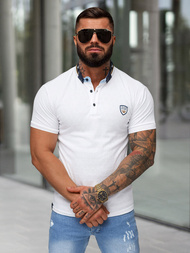 Balti vyriški polo marškinėliai OZONEE O/QQ921