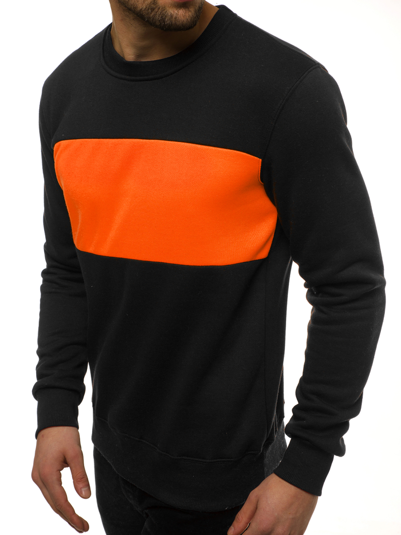 Juodai-Oranžinis vyriškas džemperis OZONEE JS/2010