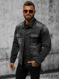 Juoda vyriška džinso striukė OZONEE NB/MJ506NZ