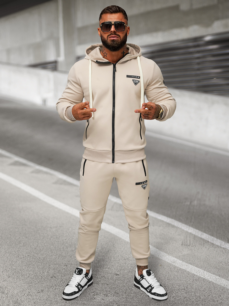 Smėlinė vyriškas sportinis kostiumas OZONEE O/LN11760