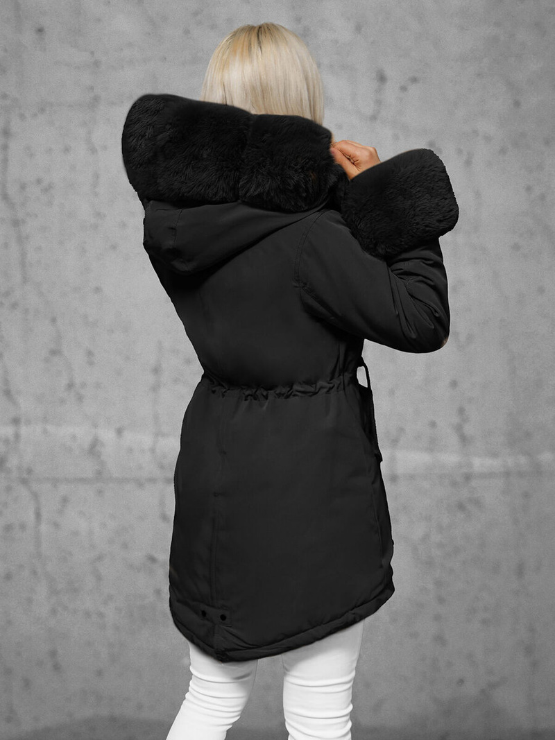 Juoda moteriška žieminė striukė OZONEE JS/16M9062/392Z